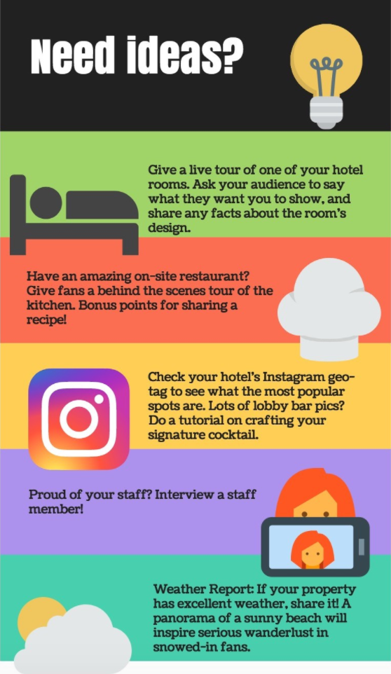 Facebook Live video ideas infographic