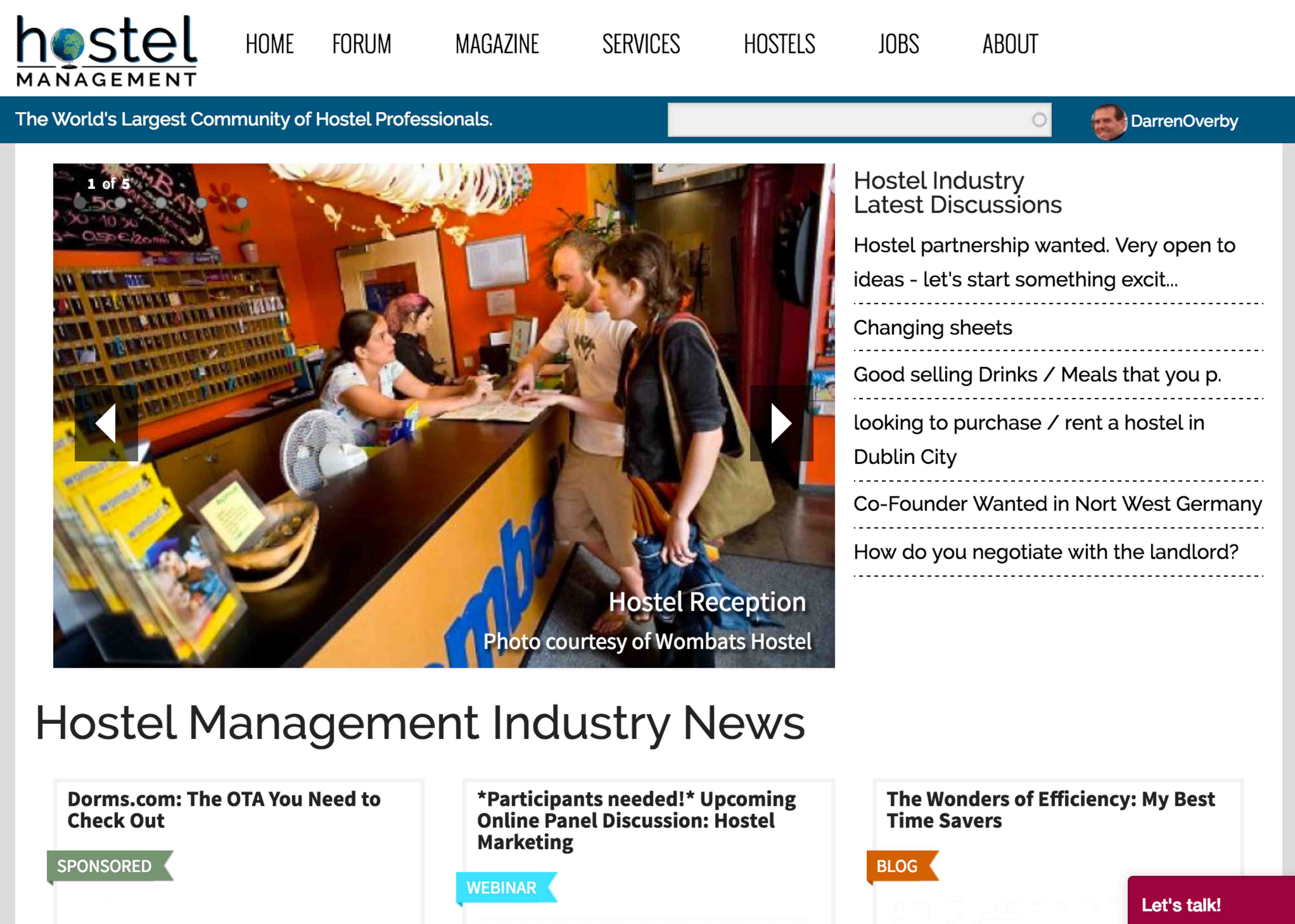 Hostel Management Home Page
