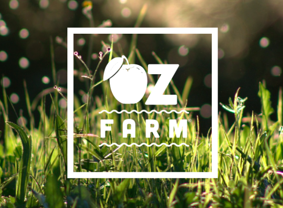 Oz Farm Hostel Poster, green grass, mountains