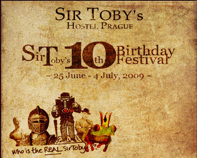 Sir Tobys Hostel in Prague Celebrates tenth Birthday with ten Day Festival