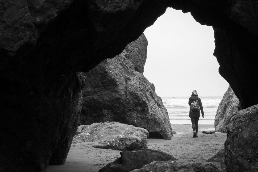 Backpacker on Beach Beach Backpacker