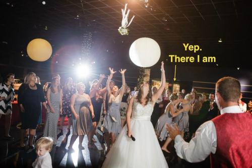 bouquet toss wedding