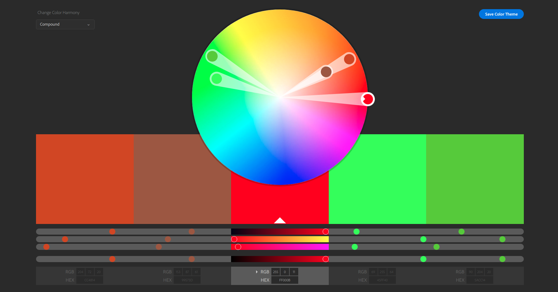 Image of a colour wheel and grid