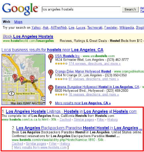 google piggyback search increase booking customers hostels