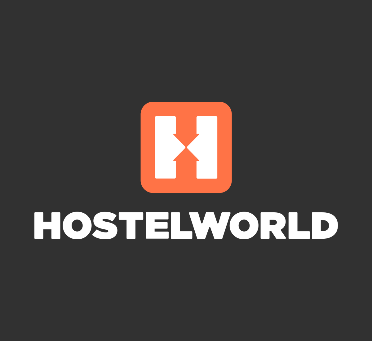 hostelworld mobile logo black background orange icon
