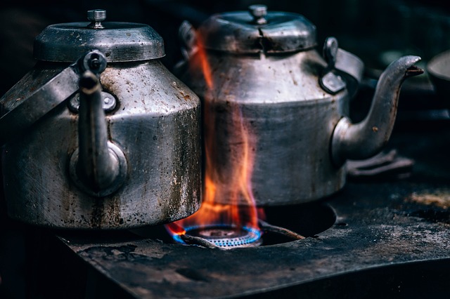 Kettles on StoveTop Fire