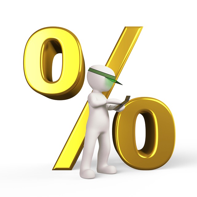 Illustration of Percentage Sign and Man