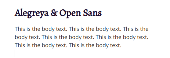 Image of Serif Header with Sans Text Fonts