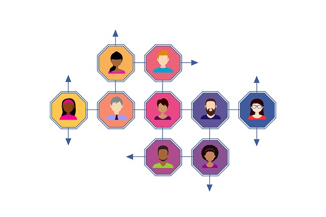 Social media network matrix, illustration