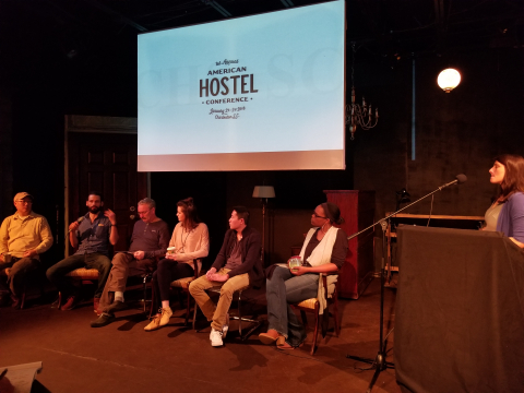 A panel discussion at the American Hostel Conference American hostel conference panel discussion