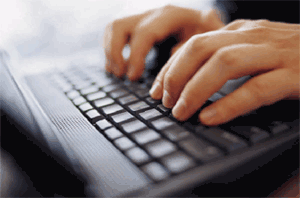 computer hands keyboard dealing with guest complaints hostel