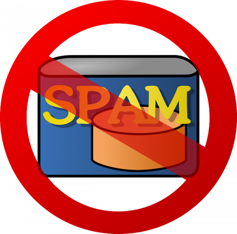 We don't like spam. Spam with a cancel circle over it.