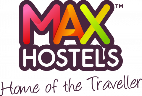 MAX Hostels is a new worldwide chain of hostels The MAX Hostel colorful logo