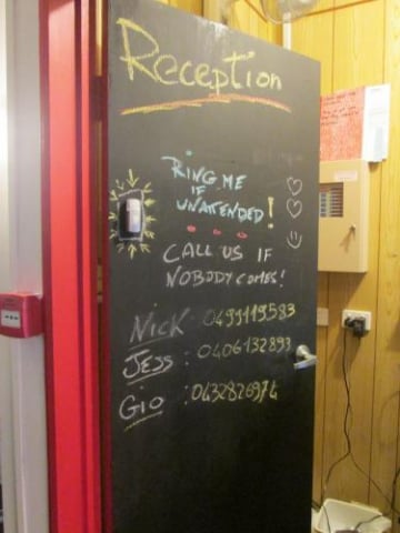 reception-chalkboard-paint-door-phone-numbers