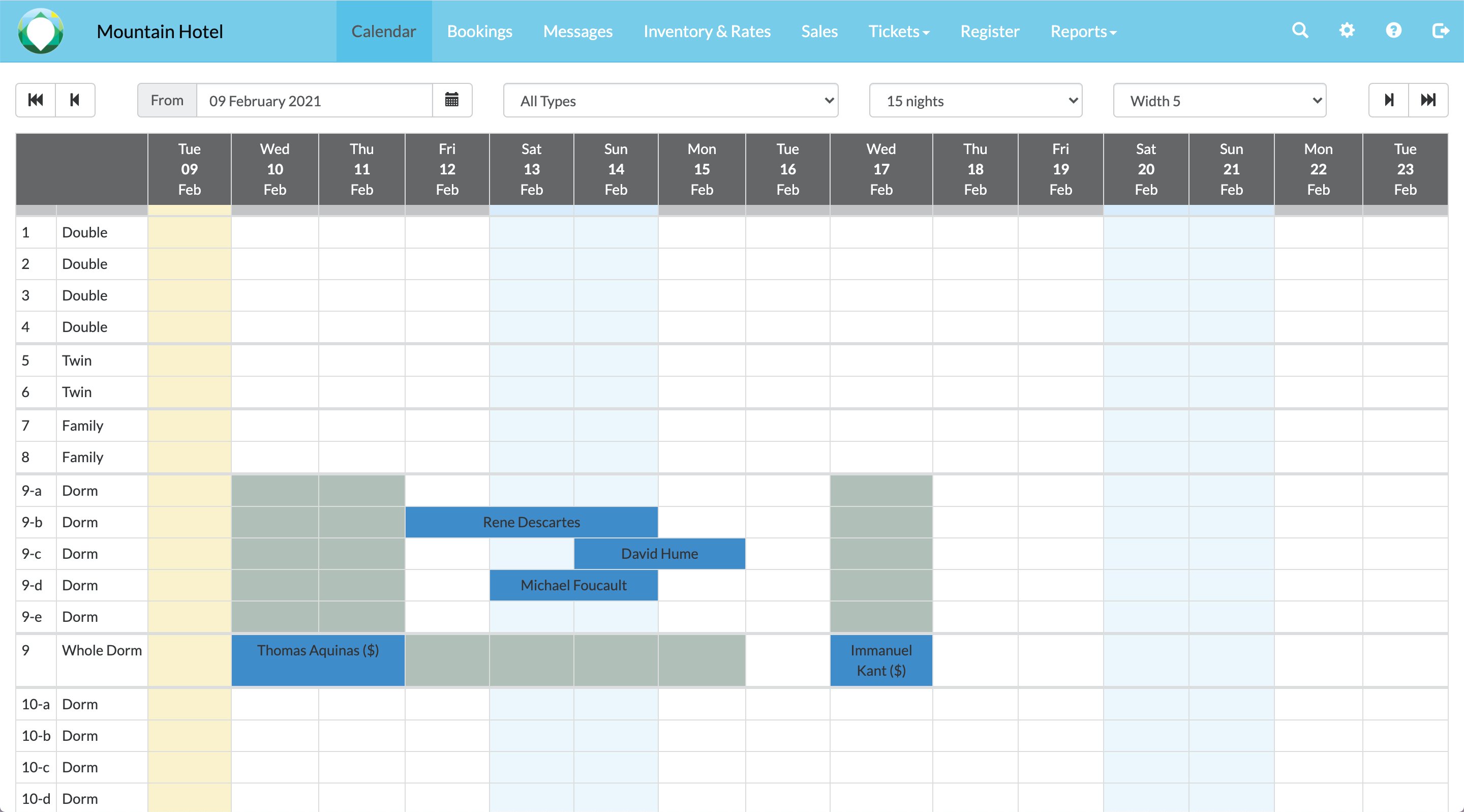 screen shot of Abode Booking system